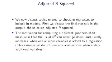 6.3 Goodness of fit and selection of regressors