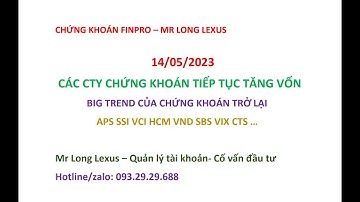CÁC CTY CHỨNG KHOÁN TIẾP TỤC TĂNG VỐN- BIG TREND CỦA CHỨNG KHOÁN TRỞ LẠI - APS SSI VCI SBS VIX CTS …