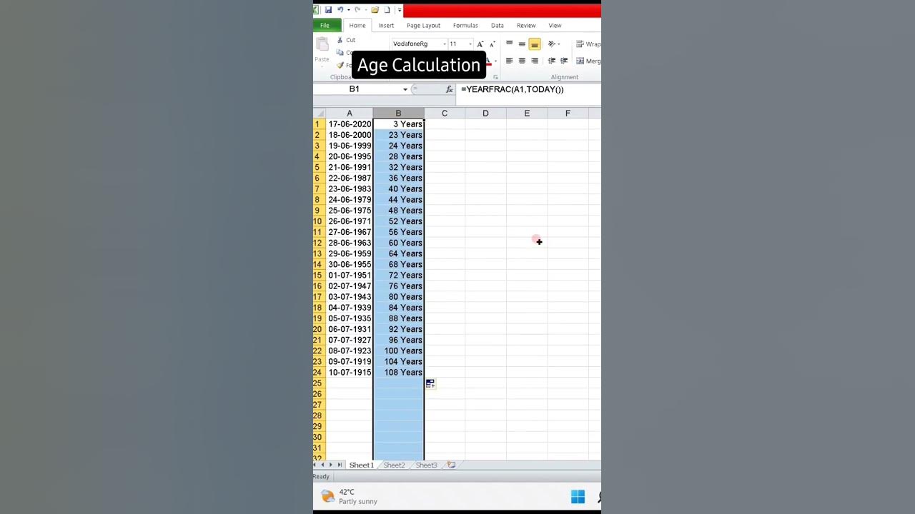 how to calculate age in excel find age in excel shortcut trick age