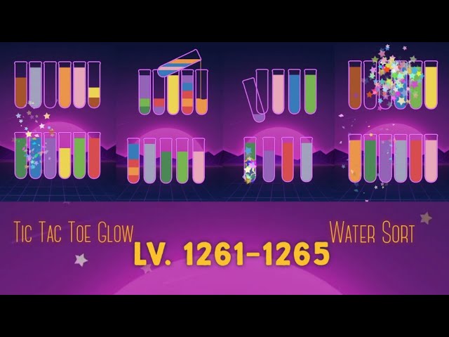 Tic Tac Toe Glow Water Sort Level 1261-1265 Walkthrough 