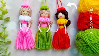 It's so Cute ☀ Superb Doll Making Idea with Yarn and Cardboard  You will Love It DIY Woolen Craft