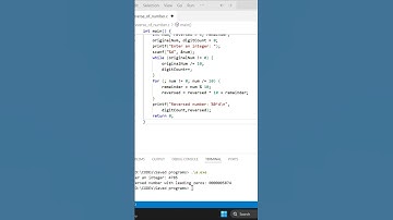 Reverse of Number Program in C Language | C Language Coding Vs Code | #shorts #vscode #coding #aktu