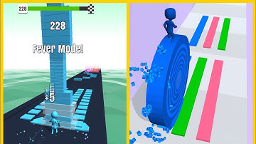 Layers Roll Vs Stack Colors : Gameplay Walkthrough Part 1 - Level 1-9999 All Level (iOS, Android)