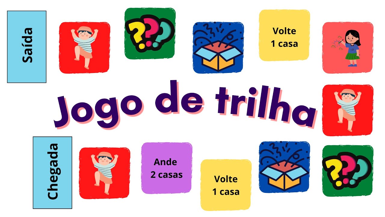 Jogo de Tabuleiro Educativo de Trilha Infantil em Madeira