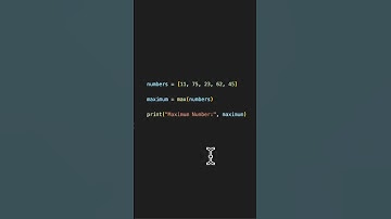 How to find maximum number in a list #python #learnpython  #coding