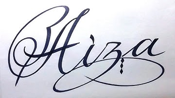 Aiza Name Signature Calligraphy Status | How to Cursive write with cut Marker #aiza @aiza