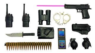 Special Police Weapons Toy set Unboxing-Desert Eagle Pistol, Intercom,Dagger, Anti-tank grenade