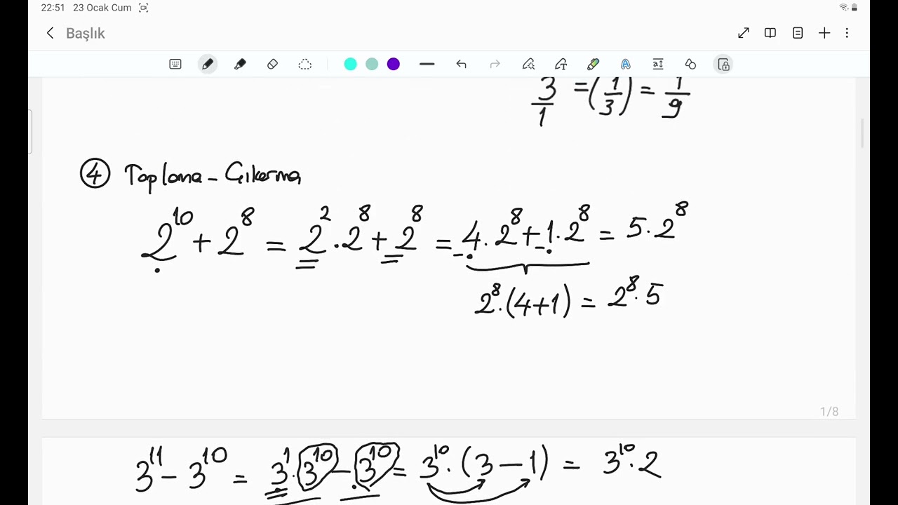 TATİL ÇALIŞMASI (TYT) 👍😎ÜSLÜ SAYILAR💯