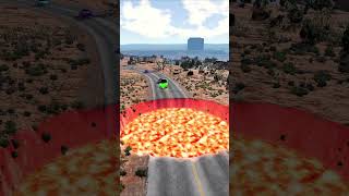 Colorful Car vs Giant Lava Pit - BeamNG.Drive  #beamngdrive #crashdrive #beamng #usa #gaming