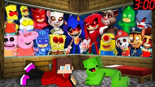 Scary MONSTERS vs Security House Minecraft Maizen JJ and Mikey PEPPA PIG SONIC MASKS PAW PATROL EXE