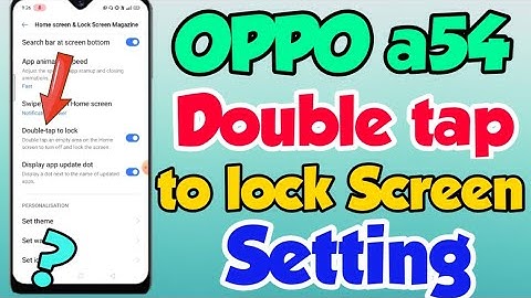 OPPO a54 mein Double tap to lock Screen Setting Kaise kare | Oppo a54 Double tap Screen lock setting