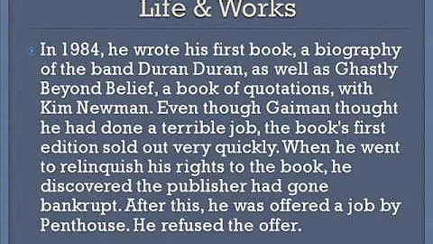 Neil Richard MacKinnon Gaiman Life & Works