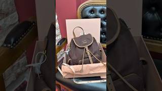 Miu Miu Canvas and Leather Backpack #miumiu #fashion #luxury #italy