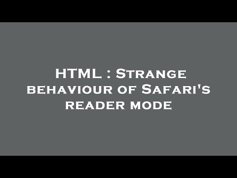 HTML : Strange