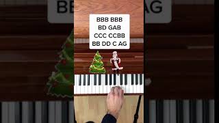 Jingle Bells (EASY Piano Tutorial with Letter Notes) #Shorts