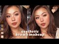 aesthetic brown makeup tutorial. 🤎  (simple + easy) ♡ beginner friendly!