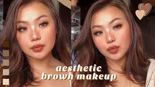 aesthetic brown makeup tutorial. 🤎  (simple + easy) ♡ beginner friendly! screenshot 5