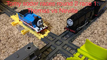 Tomy sodor races round 2 race 1: Thomas vs Neville