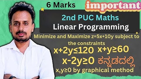 Linear Programming | LPP | 6 marks fix questions | 2nd PUC Maths 2025