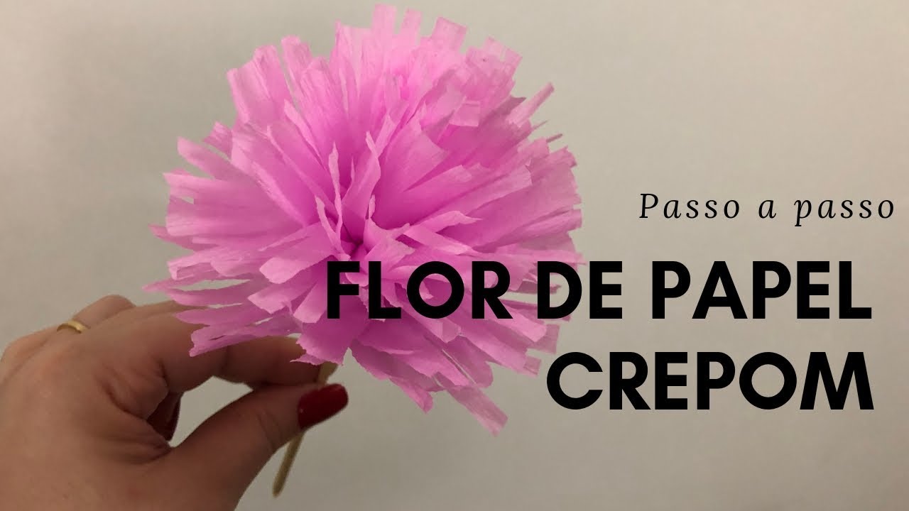 DIY - Flor de Papel Crepom POMPOM fácil - thptnganamst.edu.vn