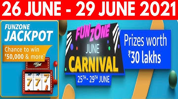 Amazon Funzone Carnival Jackpot Quiz Answers today | Amazon Daily Quiz Answers | Win RS 50,000