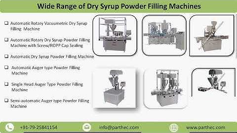 Different Types Of Dry Syrup Powder Filling Machines