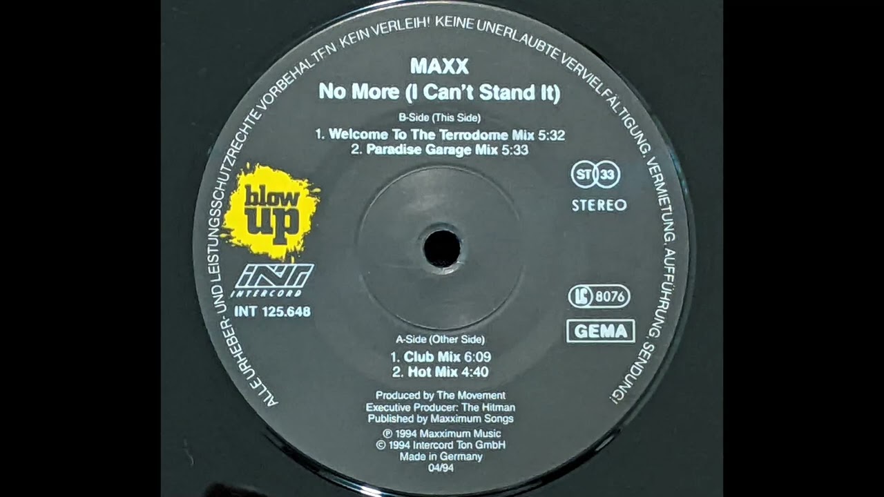 Maxx - No More (I Can't Stand It) - YouTube