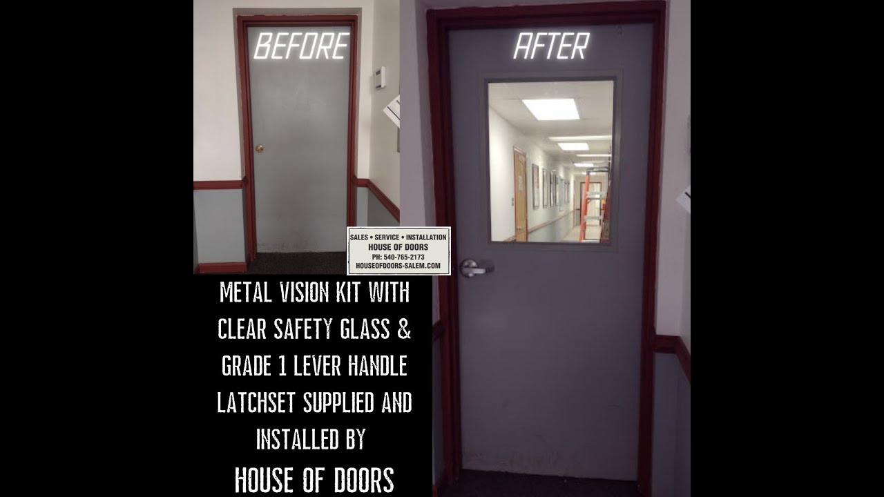 Before and After vision kit installation in a commercial door YouTube