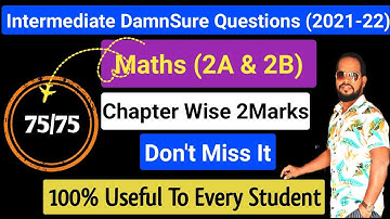 #INTERMEDIATE MOST IMP MATHS CHAPTERWISE 2MARKS QUESTIONS FOR #PUBLICEXAMS