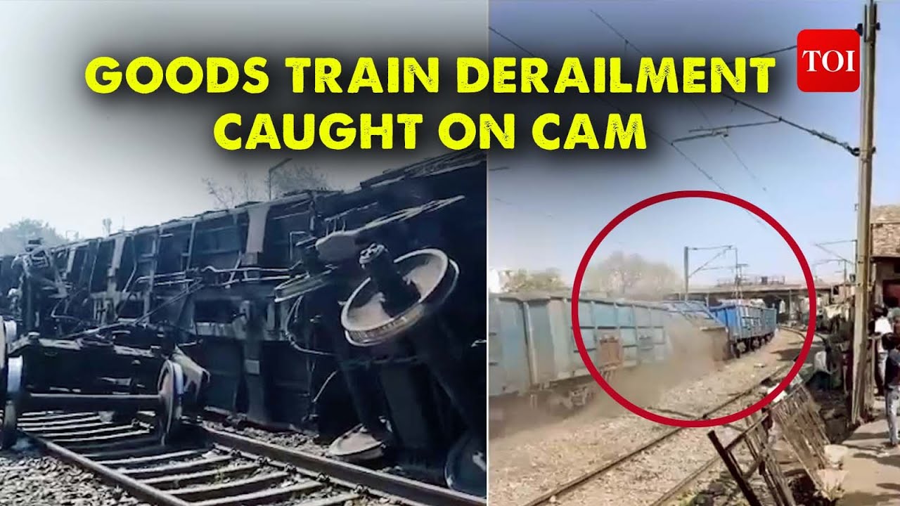Live Train Accident Caught On Camera Goods Train Derails Near Sarai live-train-accident-caught-on-camera-goods-train-derails-near-sarai
