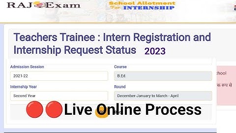 🔴 Live BED /BSTC internship 2023 Online process