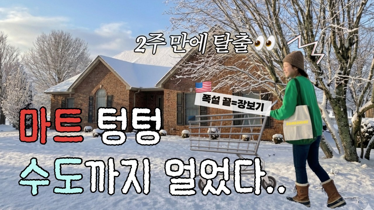 스노우스톰을 대비하는 미국인들의 놀라운 행동력😮 마트 텅텅🚰수도까지 얼어버린 시골집 2주만에 탈출!
