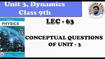 Conceptual questions of unit 3 class 9 physics kpk textbook board | 9th class physics