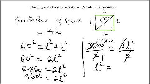 The diagonal of a square is 60cm. Calculate its perimeter. #subscribe #shortvideo #maths #square