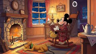  Christmas Winter Glow  Mickey  Pluto Calm Night With Gentle 1950s Oldies In Another Room 