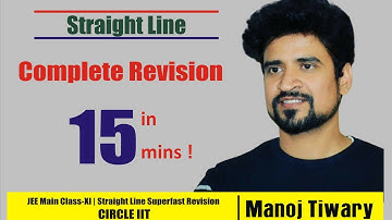 Complete Straight line 3D Superfast Revision  in 15 Min | IITJEE | Manoj Tiwary | circle IIT