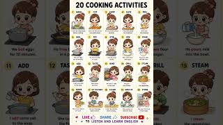 20 Cooking Activities + Examples  #englishpractice #spokenenglish #englishgrammar #englishshorts