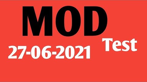MOD TEST  sub inspector 27-06-2021