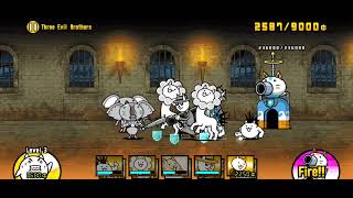 Battle Cats UL 37-3 Three Evil Brothers [4 Star] (No Gacha) - Castle of the Sentinels Stage 3