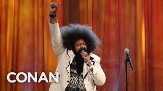 Reggie Watts Plays An R\&B Song With The Basic Cable Band - CONAN on TBS