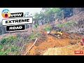 The highest risk job cat d6r xl cutting hill on mountain road construction part 2
