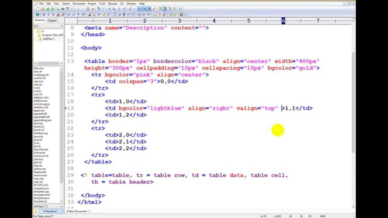 โค้ด html ตาราง  Update New  HTML - การสร้าง Table ด้วยตนเอง