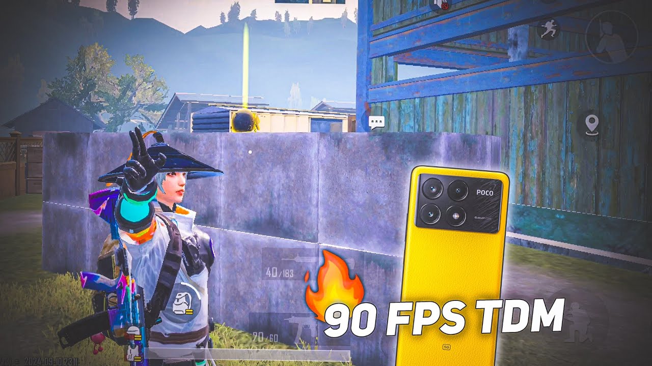 NEW UPDATE BGMI 90 FPS TDM GAMEPLAY POCO X6 PRO 5g TEST WITH FPS METRE ...