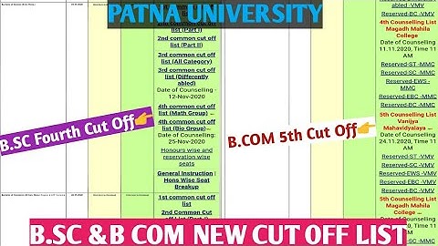 PATNA UNIVERSITY BSC & B.COM NEW CUT OFF LIST DECLARED