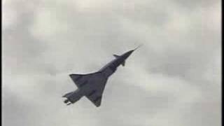X-31A in flight performing a Herbst Turn Maneuver