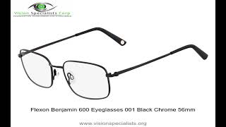 Flexon BENJAMIN 600 Eyeglasses 001 Black Chrome 56mm
