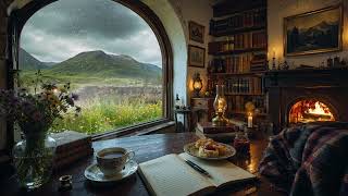Scottish Library Ambience -  Remote Highland Cottage | Cozy Study Ambience &amp; Celtic Folk Music 🎻