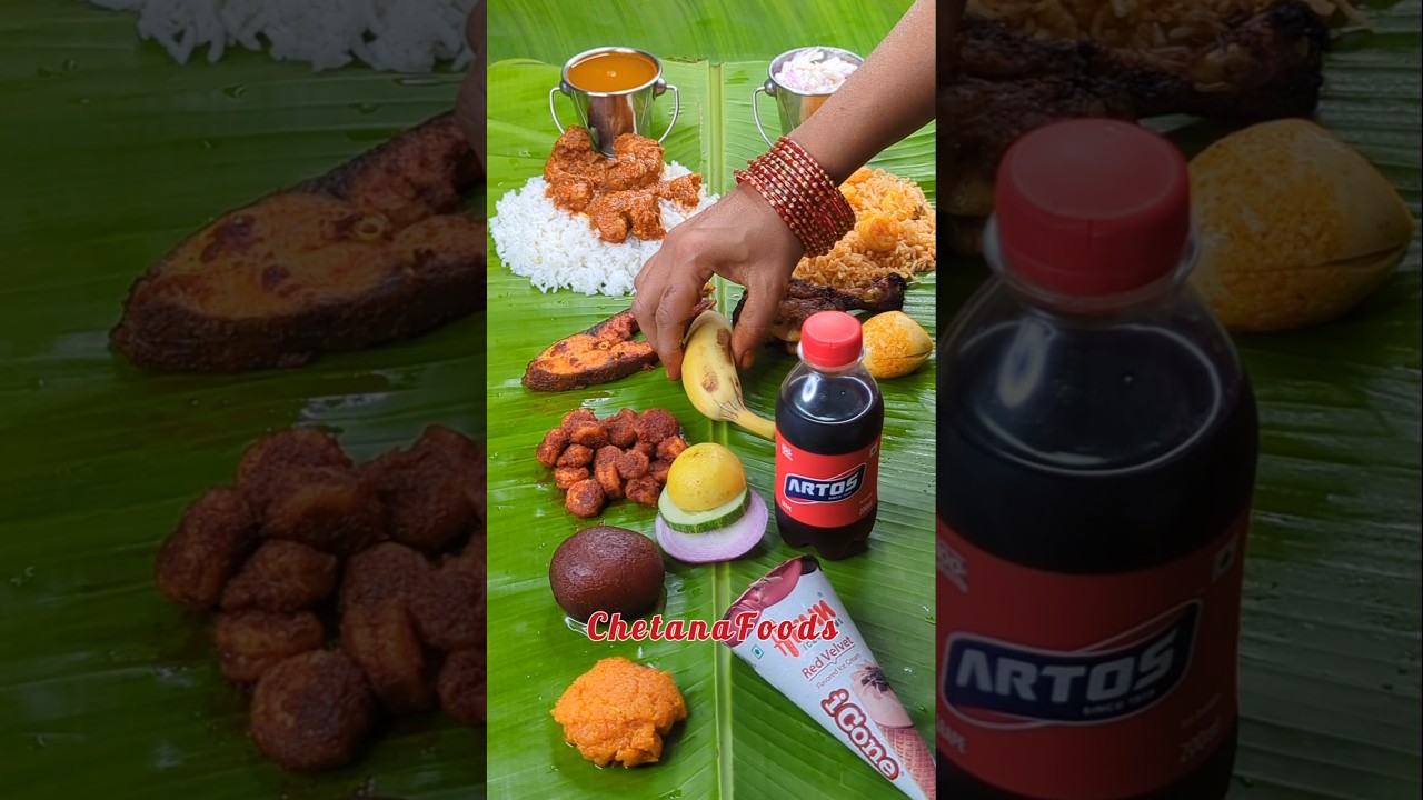 100% Homemade Nonveg Feast😋 ur favourite item?🤔 🍤🐟🍗 South Indian Nonveg Meals, Lunch Thali