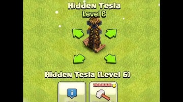 hidden tesla level 1 to max clash of clans