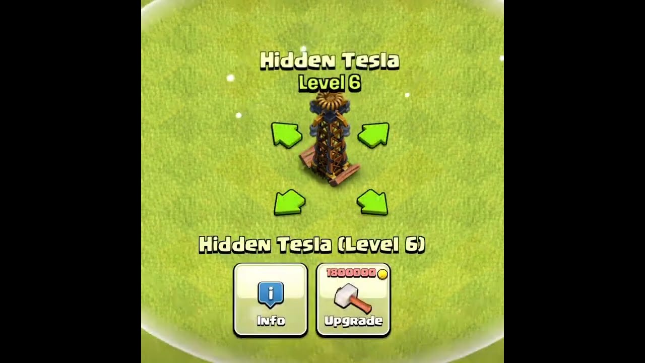 hidden tesla level 1 to max clash of clans